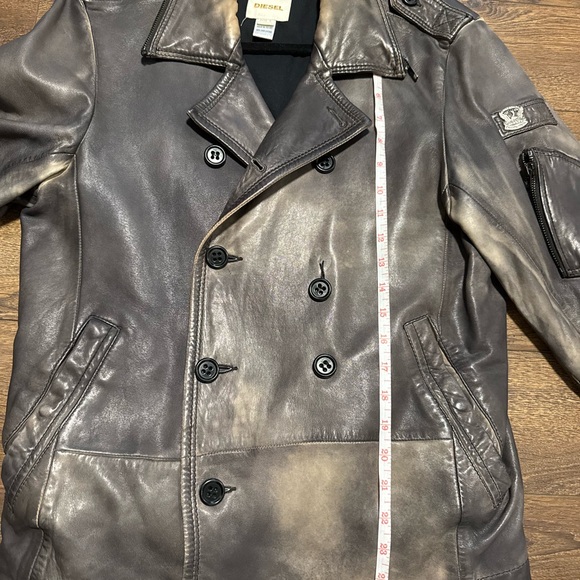 Diesel Men's Distressed leather Coat - Picture 15 of 16